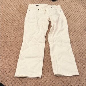 NWT WHITE LOW WAIST CROPPED JEANS